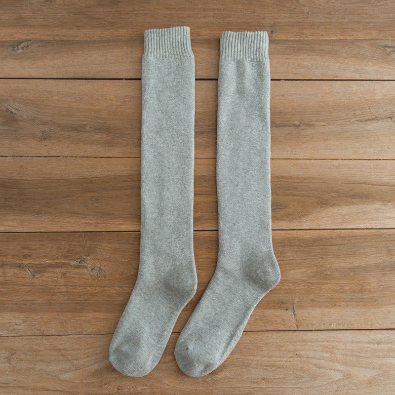 Thickened Thermal Knee High Socks(5 Pairs) - Light Gray - EU39-45(US6-11) - image 6