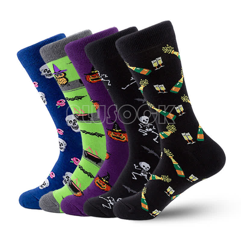 Halloween Cotton Lounge Crew Socks(5 Pairs) - Multicolor - EU40-47(US7-13) - image 0