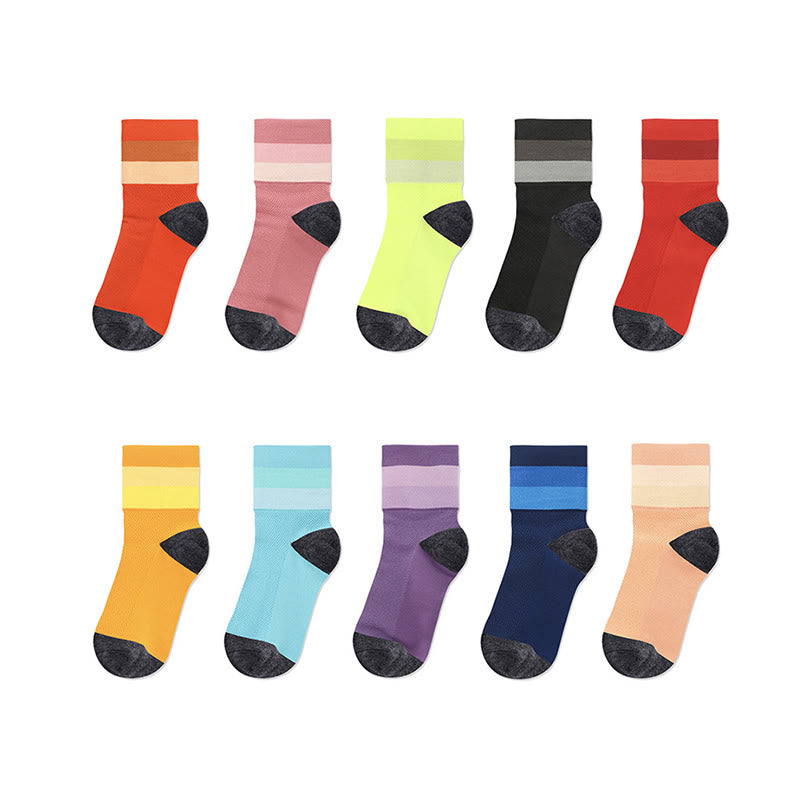 Candy Color Breathable Quarter Socks