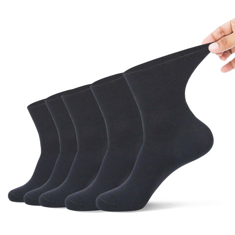 Non Binding Quarter Socks(5 Pairs) - 44-48 - Black - image 8