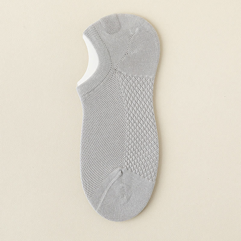 Mesh Massage No Show Socks(5 Pairs) - Light Gray - EU39-46(US5-12) - image 21