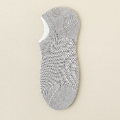 Mesh Massage No Show Socks(5 Pairs) - Light Gray - EU39-46(US5-12) - image 21