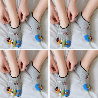 Plus Size Funny Cartoon Alignment Socks(4 Pairs)