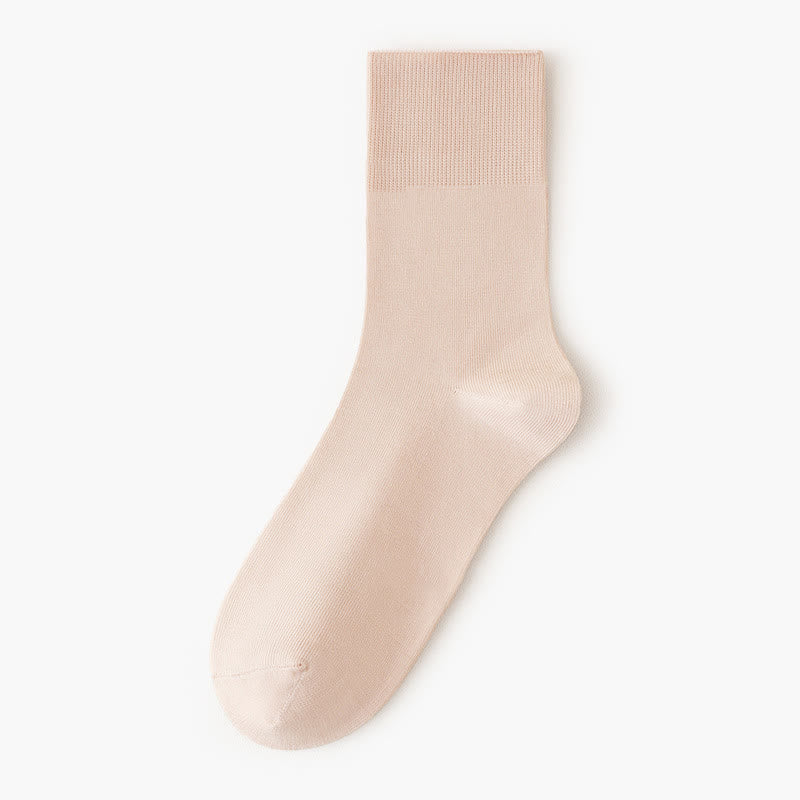 Solid Color High Elastic Quarter Socks(5 Pairs) - Pink - EU36-40(US3-7) - image 15