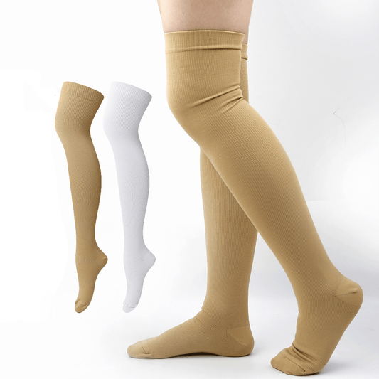 Plus Size Thigh High Elasticity Compression Socks(3 Pairs) - image 0