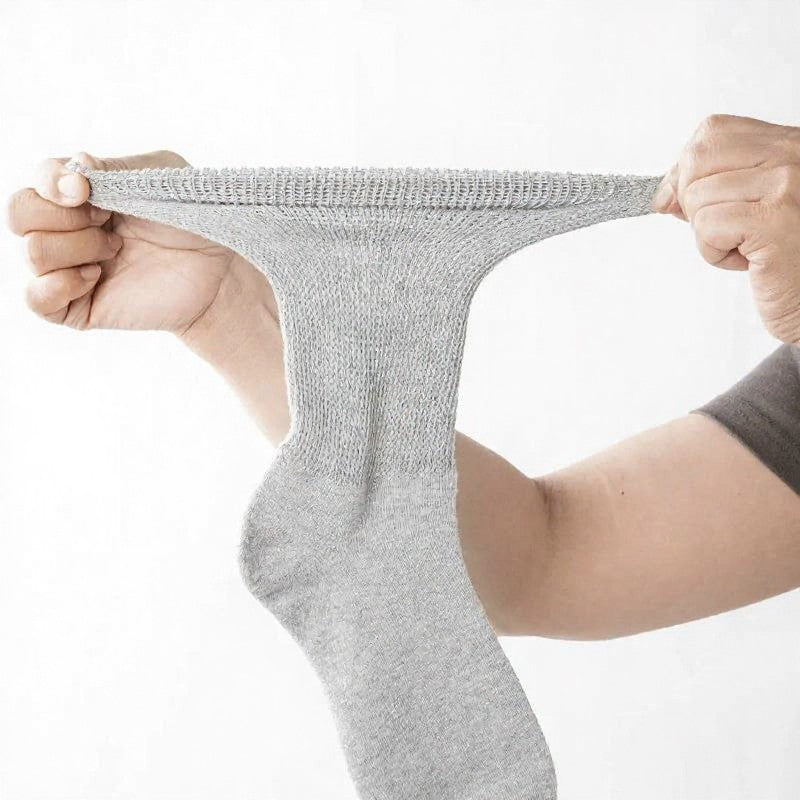 Breathable Ribbed Non-Binding Diabetic Crew Socks(3 Pairs) - image 8