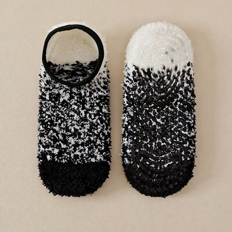 Cozy Chenille Low Cut Anti Slip Home Slipper Socks(3 Pairs) - Black - EU36-44(US3-10) - image 8