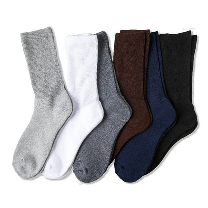 Breathable Ribbed Non-Binding Diabetic Crew Socks(3 Pairs) - image 7