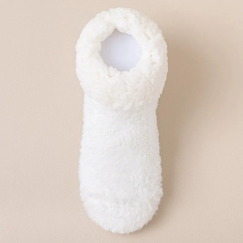 Cozy Sherpa Cuff Closed Toe Home Slipper Socks(2 Pairs) - White - EU36-39(US3-5) - image 5