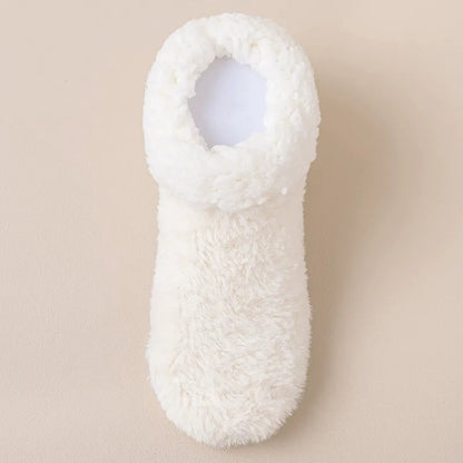 Cozy Sherpa Cuff Closed Toe Home Slipper Socks(2 Pairs) - Beige - EU36-39(US3-5) - image 4
