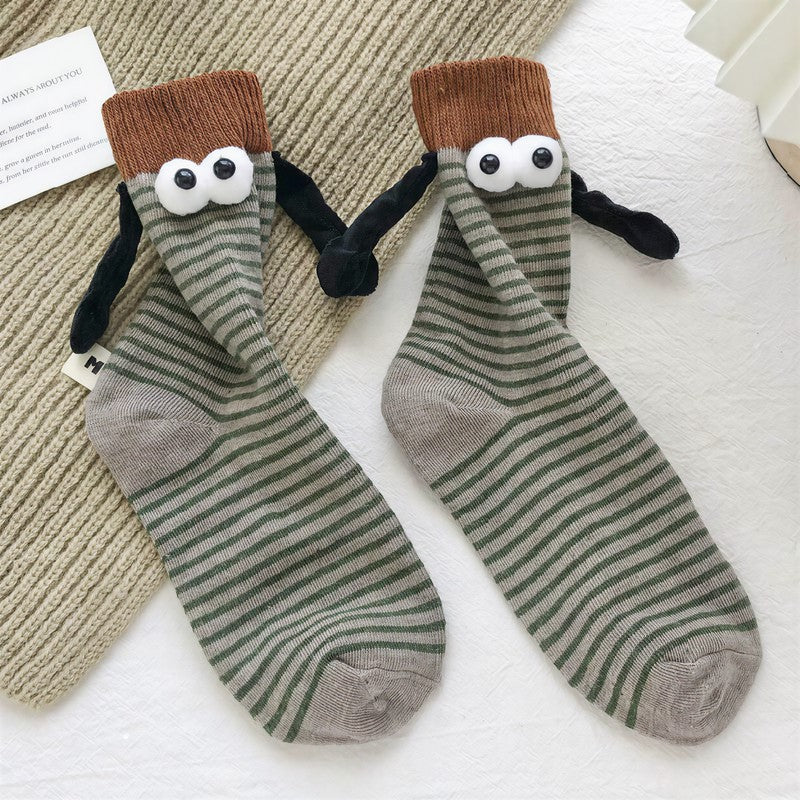 Playful Striped Cartoon Quarter Socks(4 Pairs) - Green - EU35-40(US2-7) - image 4
