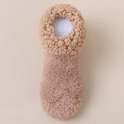 Cozy Sherpa Cuff Closed Toe Home Slipper Socks(2 Pairs) - Coffee - EU36-39(US3-5) - image 2