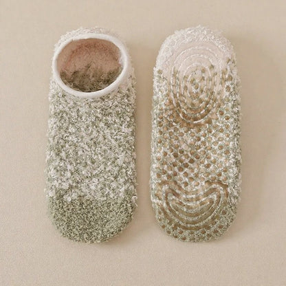 Cozy Chenille Low Cut Anti Slip Home Slipper Socks(3 Pairs) - Light Green - EU36-44(US3-10) - image 1