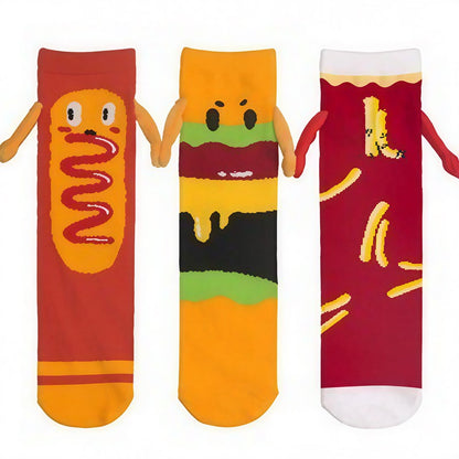 Playful Food Print Polycotton Quarter Socks(3 Pairs) - Multicolor - EU36-42(US3-9) - image 4