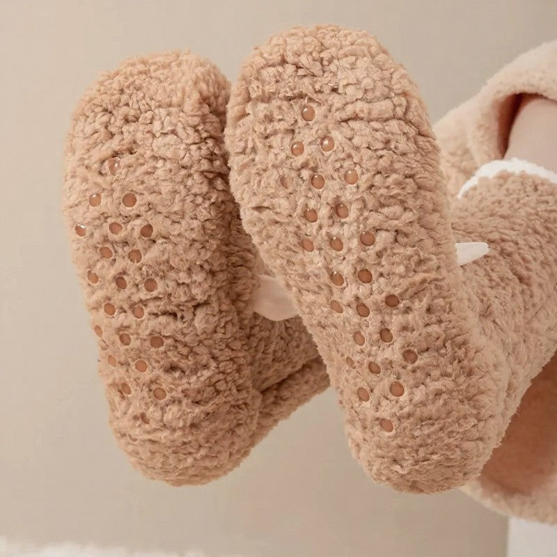 Cozy Cat Face Plush Home Slipper Socks - image 7