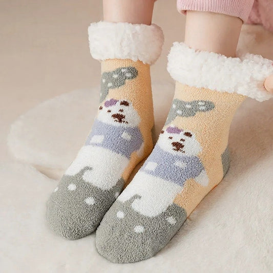 Cozy Bear Home Slipper Socks - Light Green - EU34-39(US1-6) - image 0