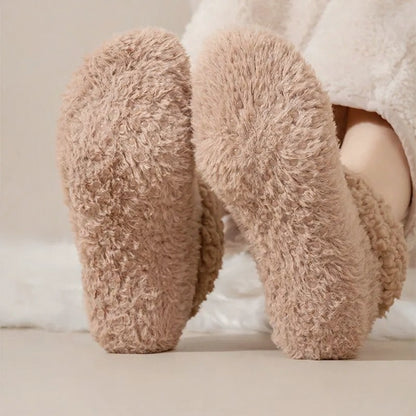 Cozy Sherpa Cuff Closed Toe Home Slipper Socks(2 Pairs) - image 6