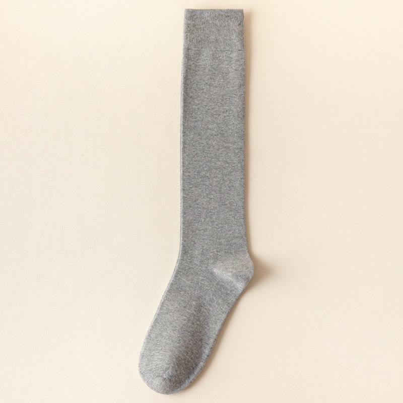 Sweat-absorbing Knee High Socks(3 Pairs) - Light Gray - Fits 220lbs - image 5