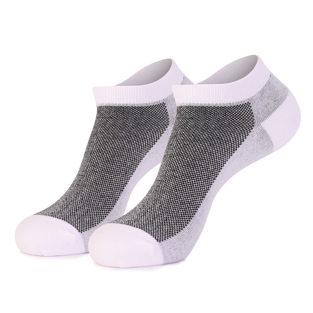 Stitching Color Ankle Socks(3 Pairs) - EU44-49(US10-14) - White - image 10