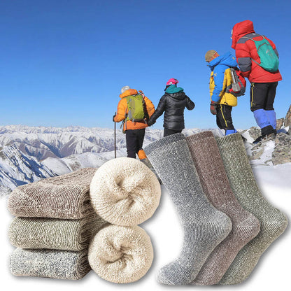 Plus Size Outdoor Sports Warm Wool Quarter Socks(3 Pairs) - Multicolor - EU39-45(US6-11) - image 1