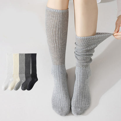 Solid Color Stylish Slouch Socks(3 Pairs) - image 0