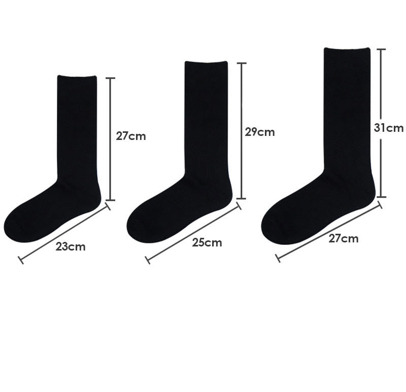 Plus Size Solid Stripes Crew Socks(3 Pairs)