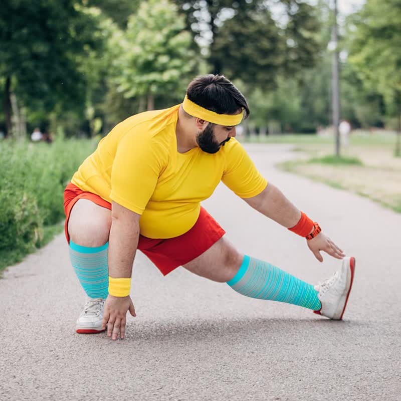 2XL-7XL Plus Size Bright Stripe Compression Socks(3 Pairs) - image 9