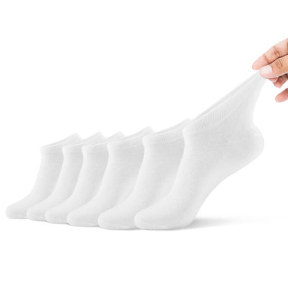100% Cotton Ankle Socks(6 Pairs) - 45-50 - White - image 10