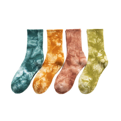 Tie-dye Colorful Quarter Socks(4 Pairs) - EU40-46(US7-12) - Multicolor - image 11