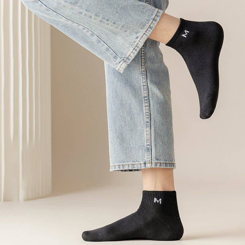 Solid Cotton Ankle Socks(5 Pairs) - image 2