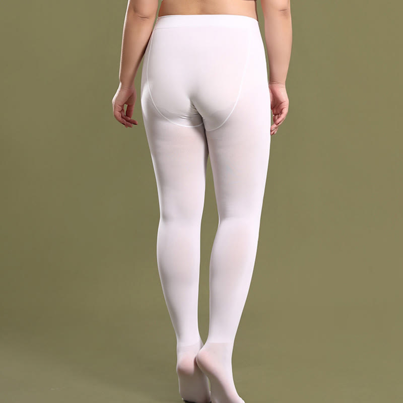 80D Women Tear-proof Plus Size Footless Tights(3 Pairs) - image 3