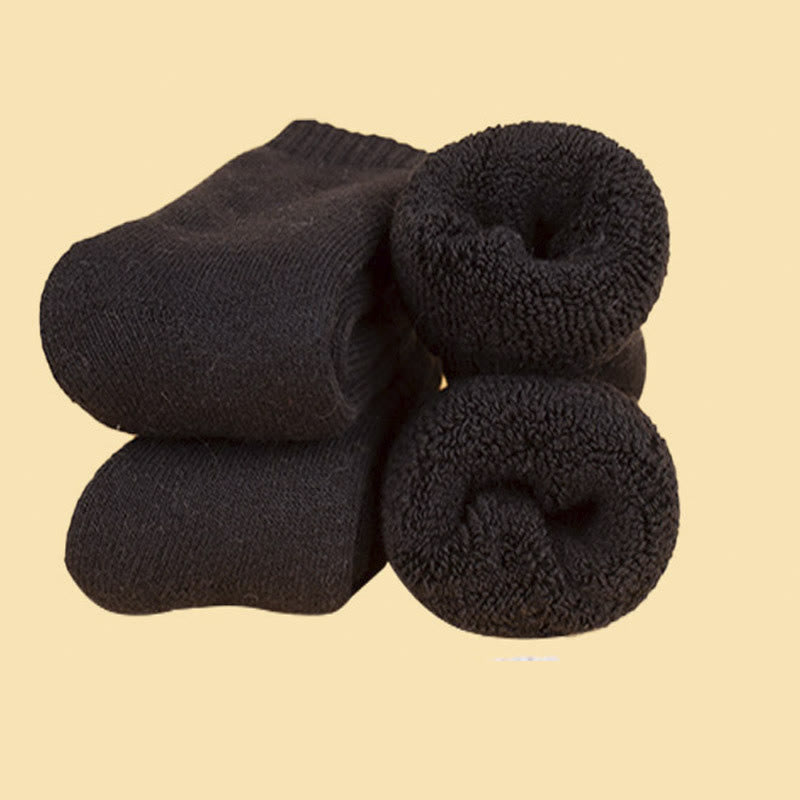 Plus Size Thick Insulated Heated Winter Crew Socks(5 Pairs) - Black - EU37-45(US4-11) - image 14