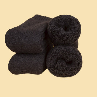 Plus Size Thick Insulated Heated Winter Crew Socks(5 Pairs) - Black - EU37-45(US4-11) - image 14