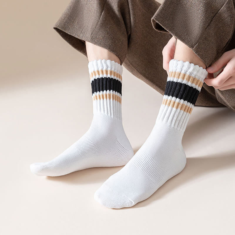Plus Size Thickened Stripes Quarter Socks(7 Pairs) - image 4