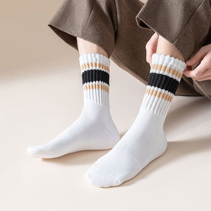 Plus Size Thickened Stripes Quarter Socks(7 Pairs) - image 4
