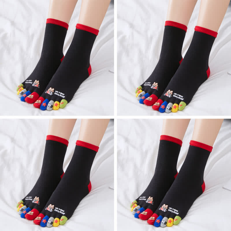 Plus Size Funny Cartoon Alignment Socks(4 Pairs)