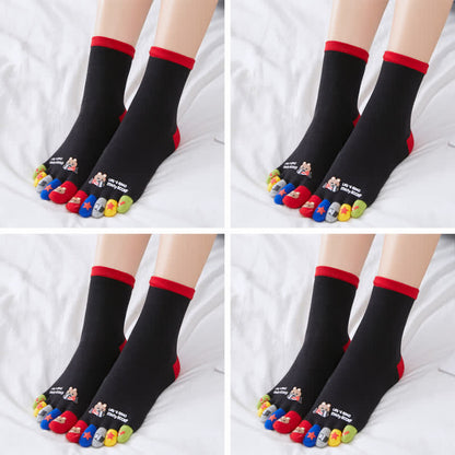 Plus Size Funny Cartoon Alignment Socks(4 Pairs)