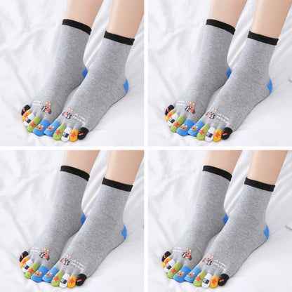 Plus Size Funny Cartoon Alignment Socks(4 Pairs)