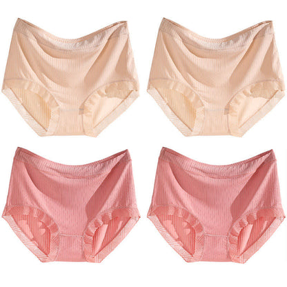 High-Waisted Seamless Panty(4 Pairs) - Pink*2+Apricot*2 - 4XL - image 19