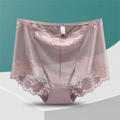 High-Waisted Hollow Lace Panty(5 Pairs) - Khaki - 4XL - image 13