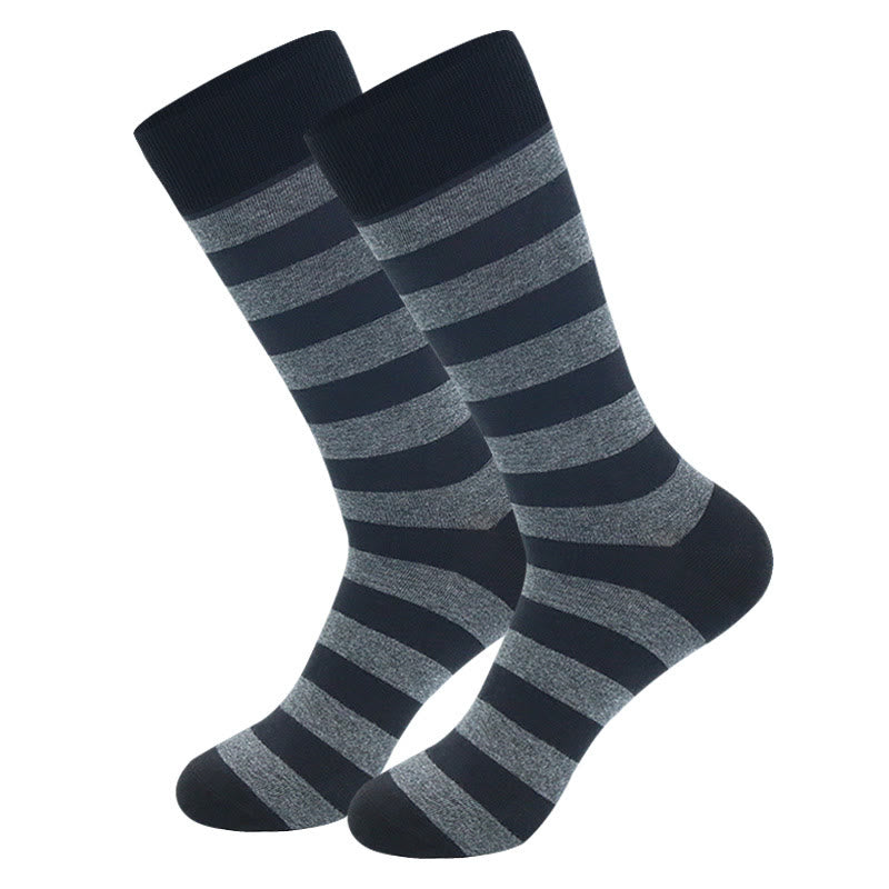 Plus Size Grey Striped Crew Socks(5 Pairs) - image 6