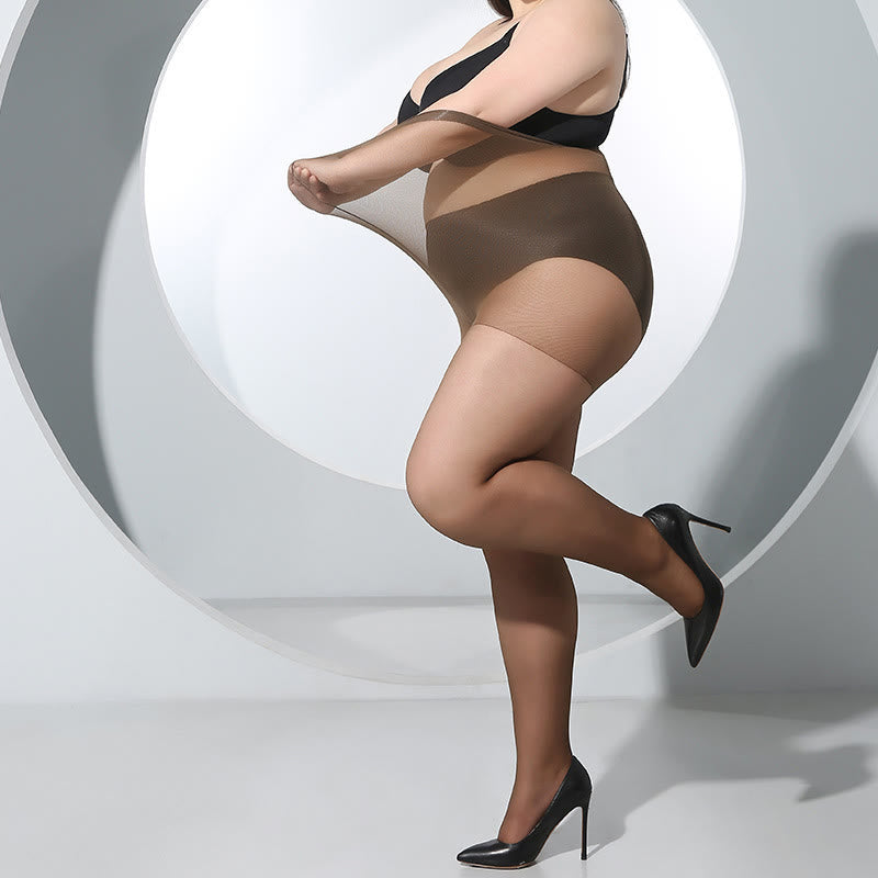 Plus Size Sheer Pantyhose High Waist Stockings(3 Pairs) - image 5