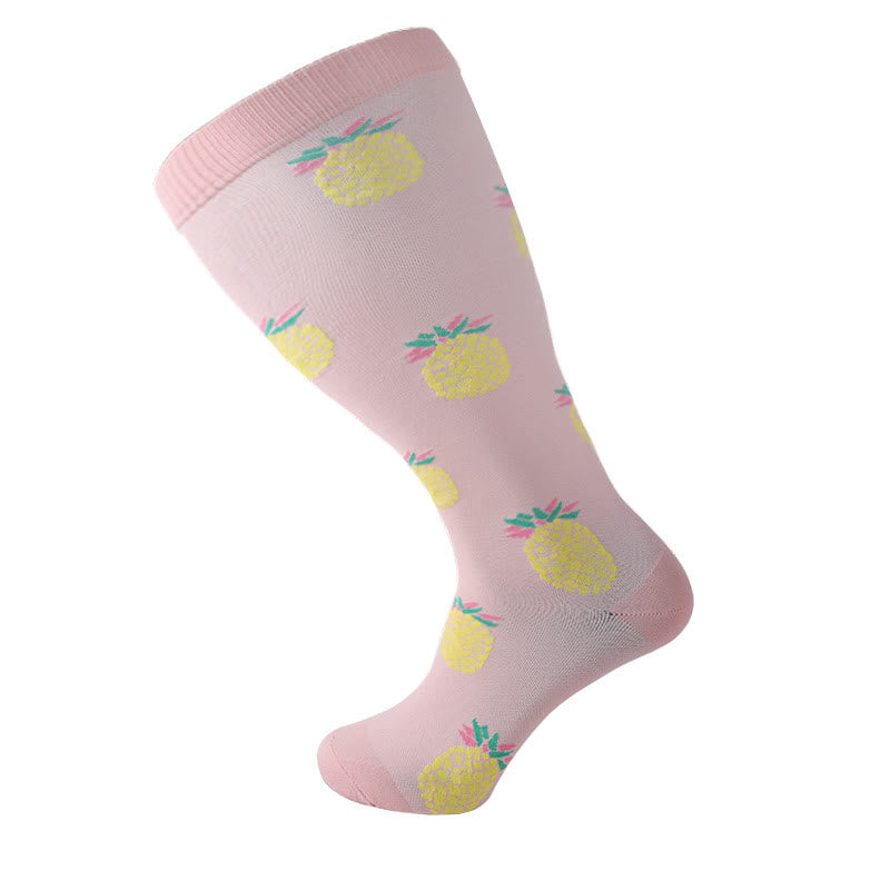 Plusock Pink Pineapple Plus Size Compression Socks 2XL-7XL(3 Pairs) - Pink - 7XL - image 8