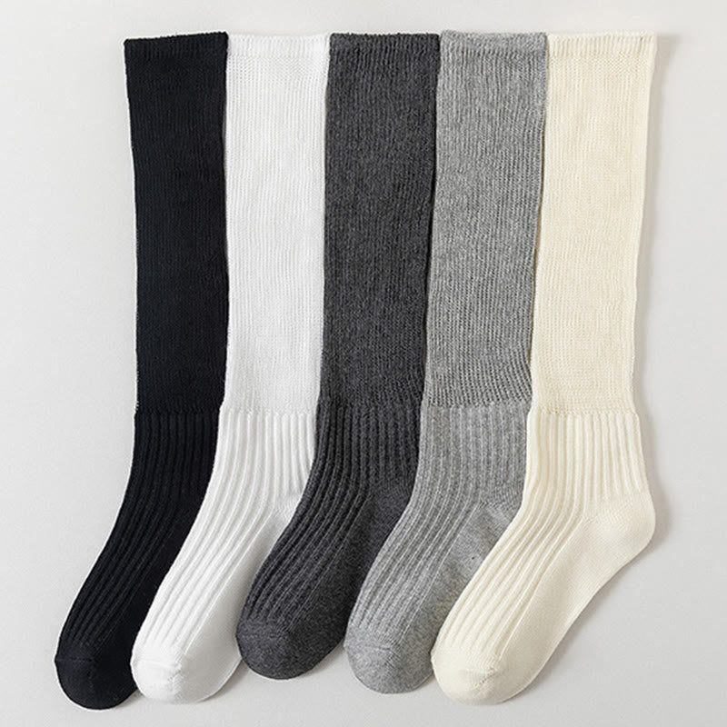 Solid Color Stylish Slouch Socks(3 Pairs) - image 1