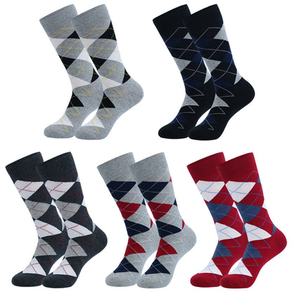 Plus Size Dot Rhombus Crew Socks(5 Pairs) - image 1