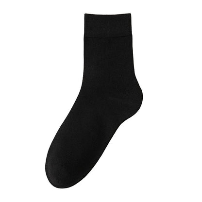 Plus Size Solid Color Breathable Quarter Socks(5 Pairs) - Black - EU39-46(US6-12) - image 8