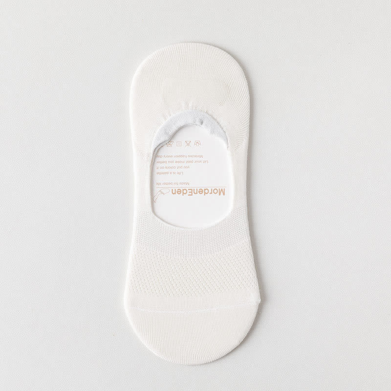 Mesh Elasticity No Show Socks(5 Pairs) - White - EU39-46(US5-12) - image 14