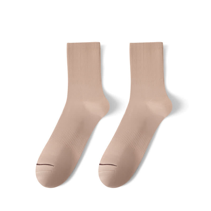 Solid Comfy Quarter Socks(6 Pairs) - EU39-48(US6-13) - Khaki - image 7