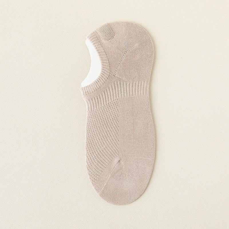 Mesh Cotton No Show Socks(5 Pairs) - Beige - EU39-46(US5-12) - image 15