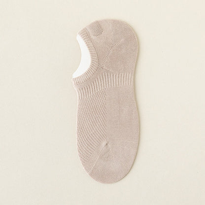 Mesh Cotton No Show Socks(5 Pairs) - Beige - EU39-46(US5-12) - image 15